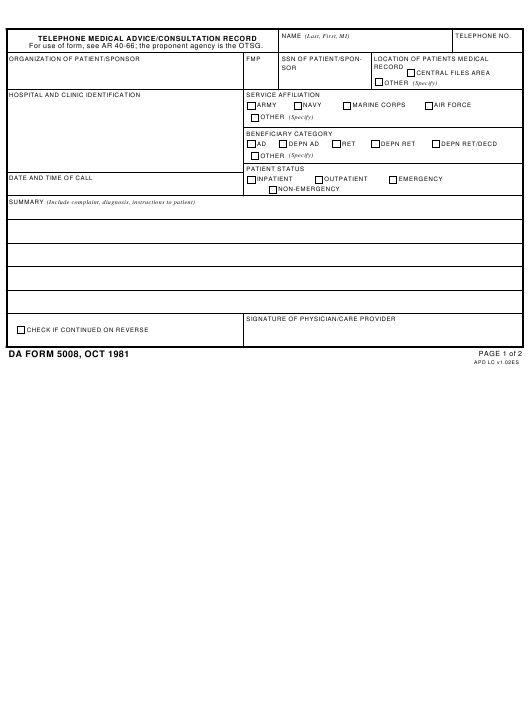 Download da Form 5008