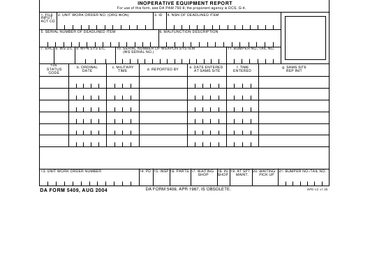 Download da Form 5409