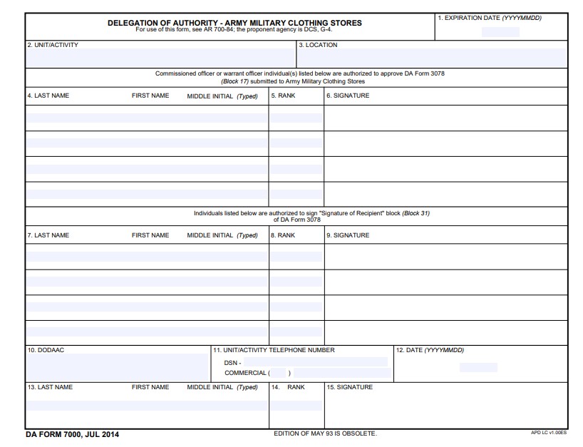 Download da Form 7000