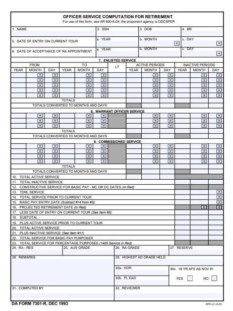 Download da Form 7301-R