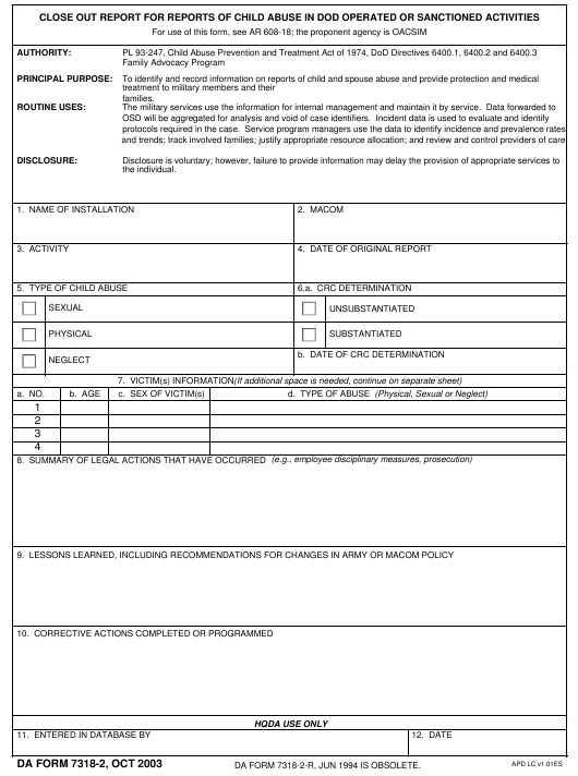 Download da Form 7318-2