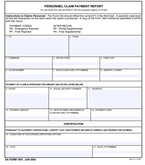 Download da Form 7501