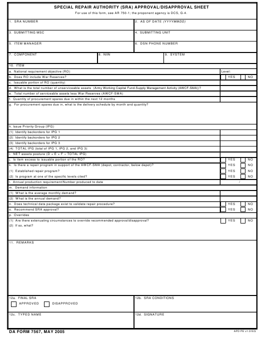 Download da Form 7567