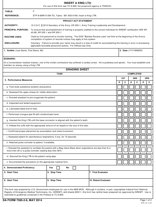 Download da Form 7595-2-9