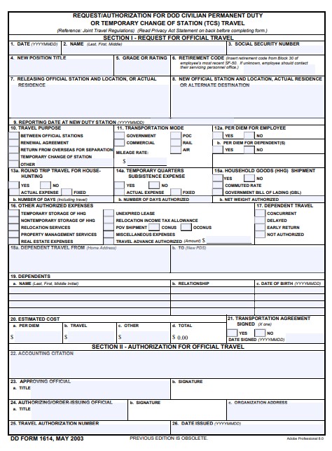 Download dd Form 1614