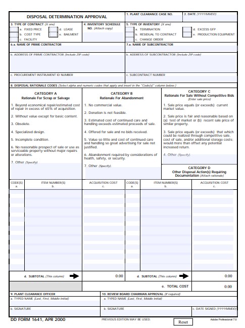 Download dd Form 1641