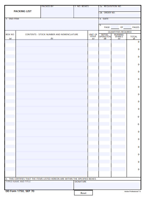 Download dd Form 1750