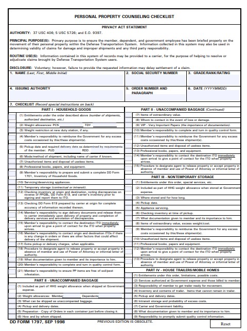 Download dd Form 1797