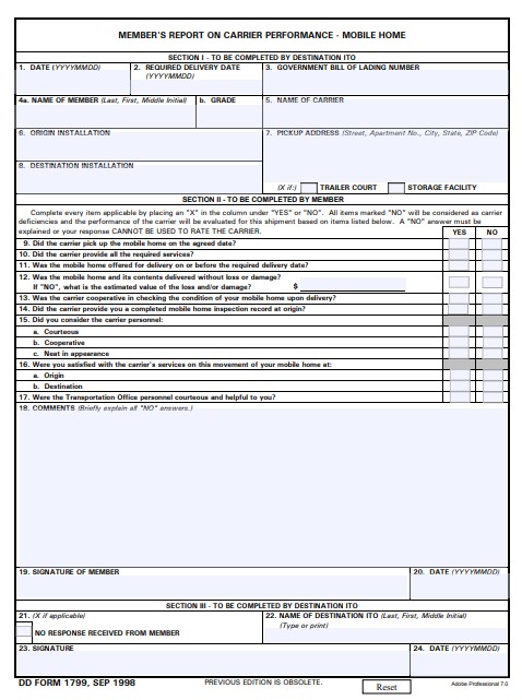 Download dd Form 1799