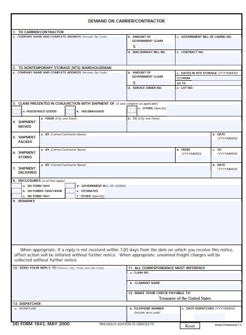 Download dd Form 1843