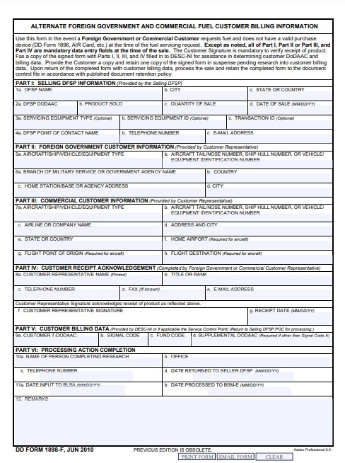 Download dd Form 1898-F