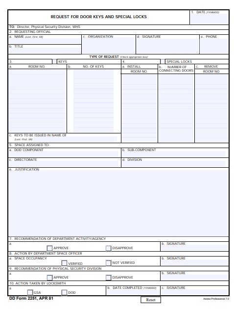 Download dd Form 2251