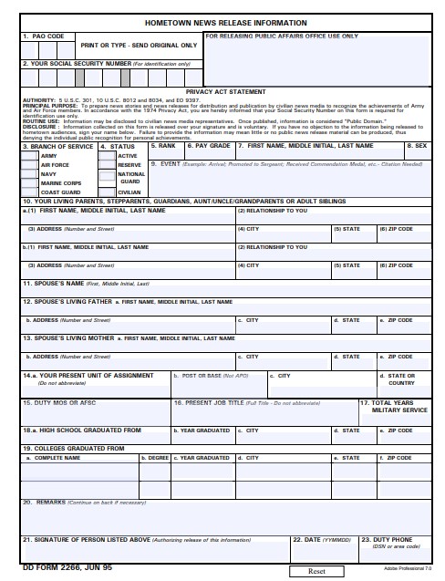 Download dd Form 2266