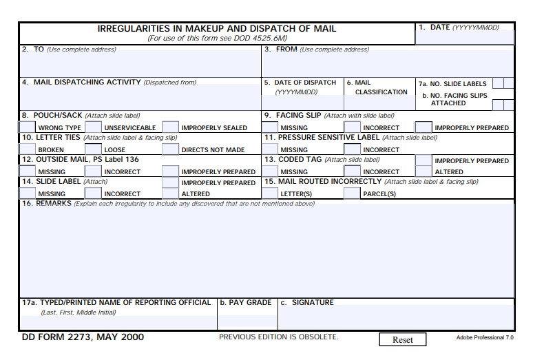 Download dd Form 2273