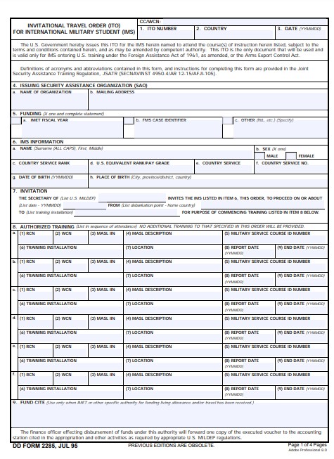 Download dd Form 2285