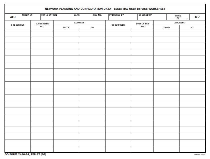 Download dd Form 2490-24