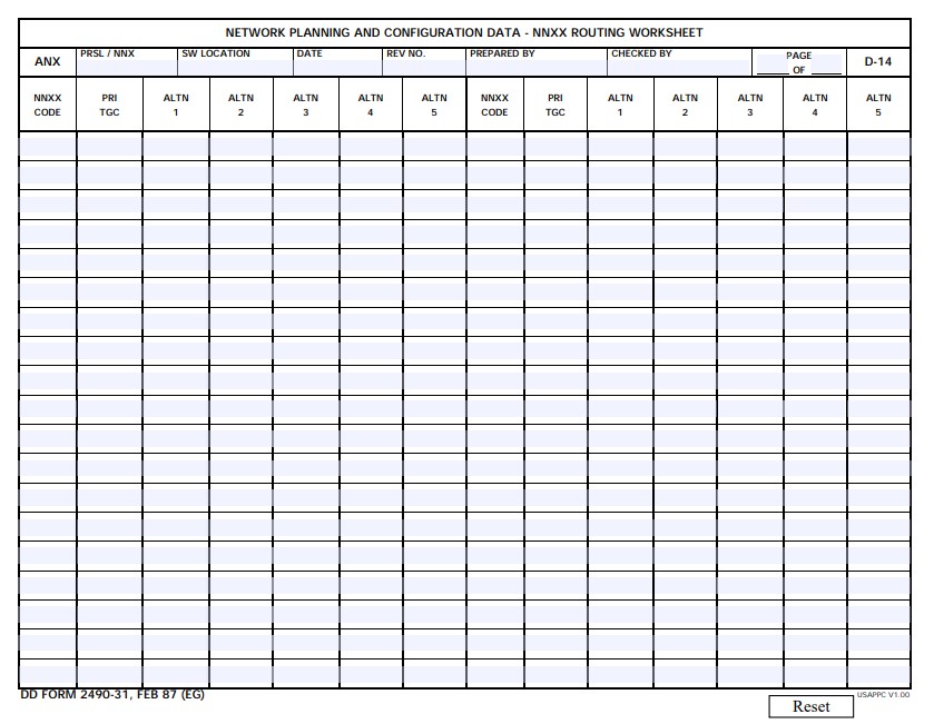 Download dd Form 2490-31