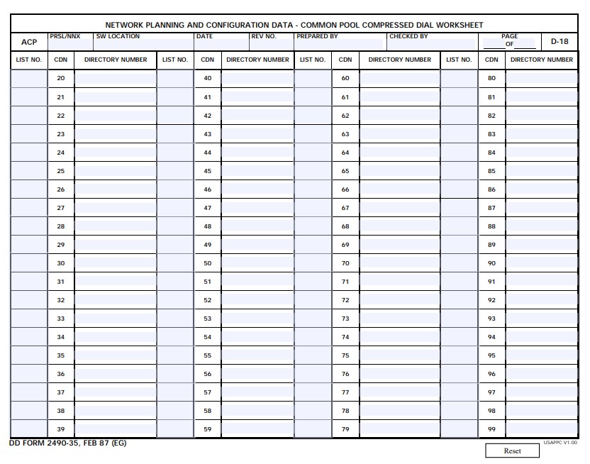 Download dd Form 2490-35