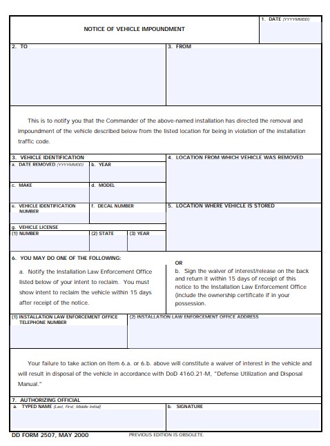 Download dd Form 2507