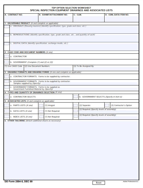 Download dd Form 2554-5