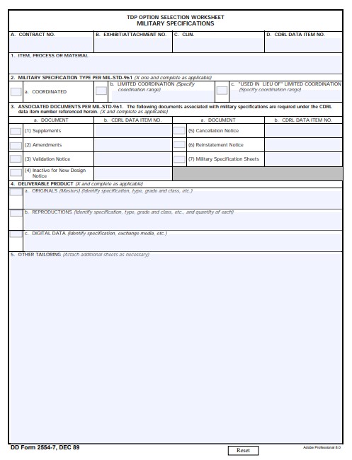 Download dd Form 2554-7