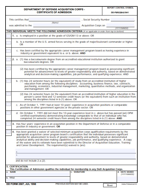 Download dd Form 2587