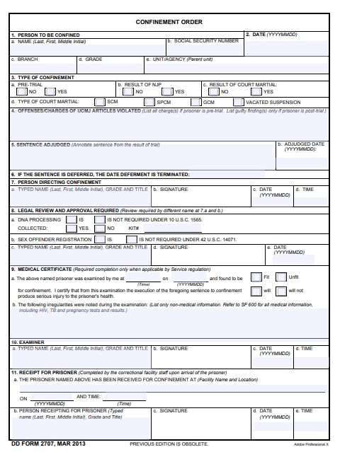 Download dd Form 2707