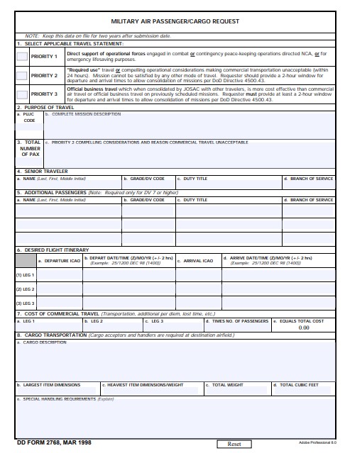 Download dd Form 2768