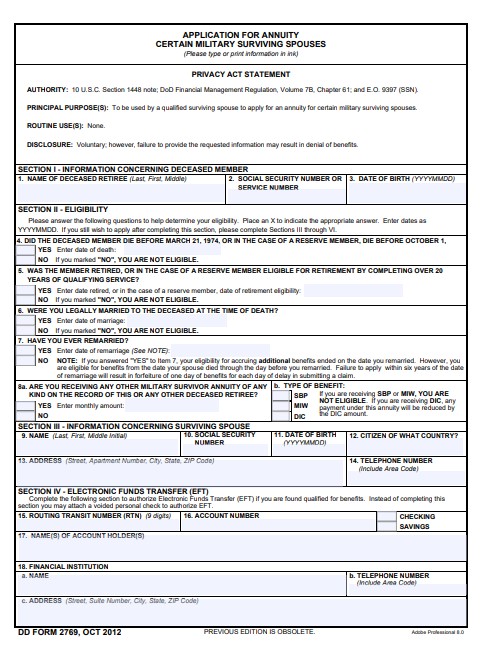 Download dd Form 2769