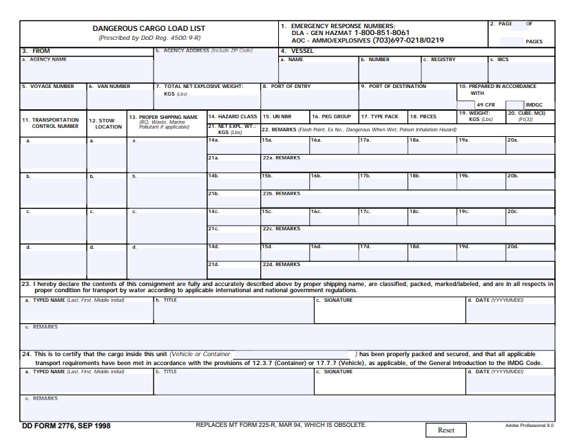 Download dd Form 2776