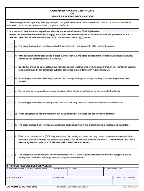 Download dd Form 2781