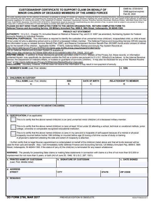 Download dd Form 2790