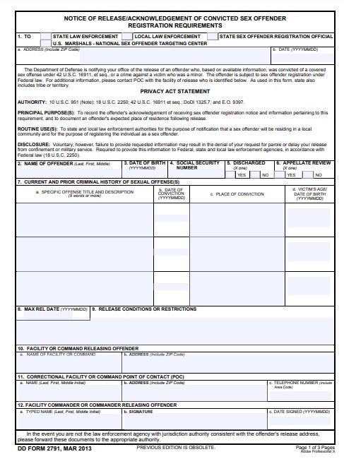 Download dd Form 2791