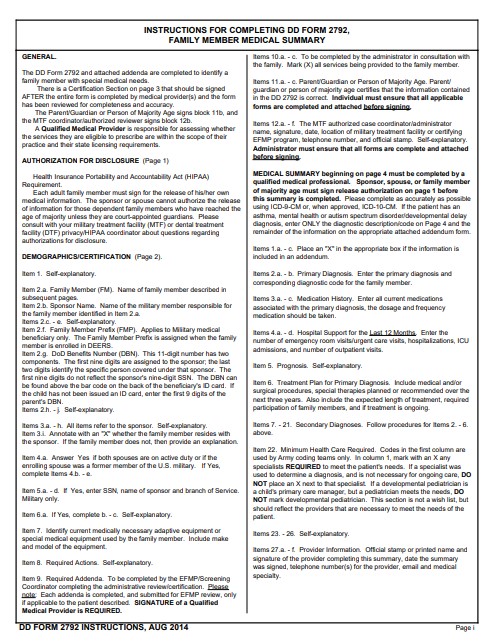 Download dd Form 2792