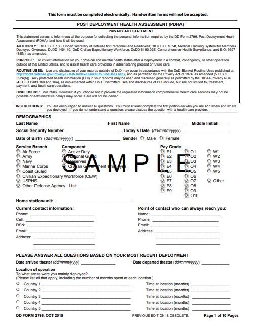 Download dd Form 2796