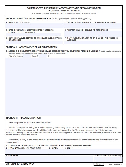 Download dd Form 2812