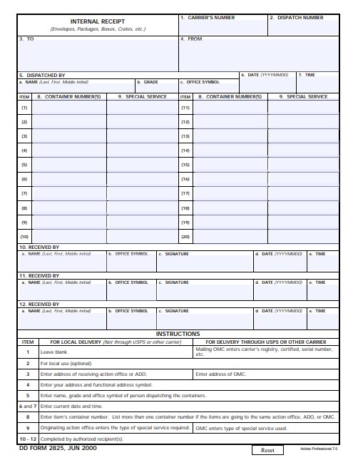 Download dd Form 2825