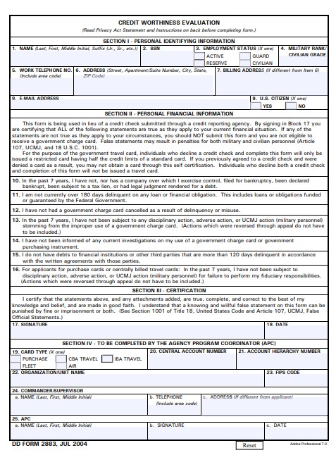 Download dd Form 2883