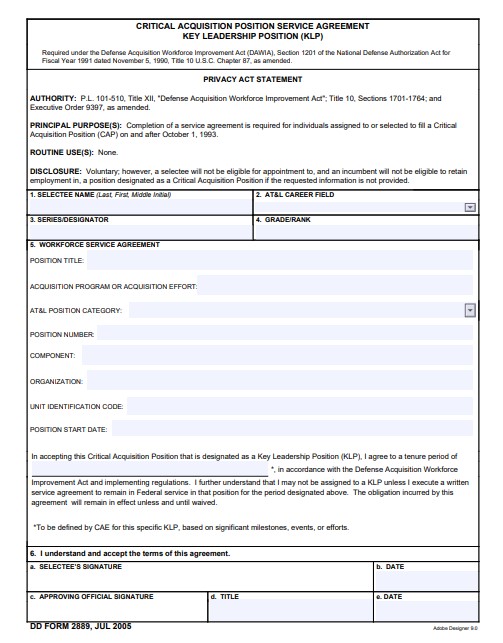 Download dd Form 2889