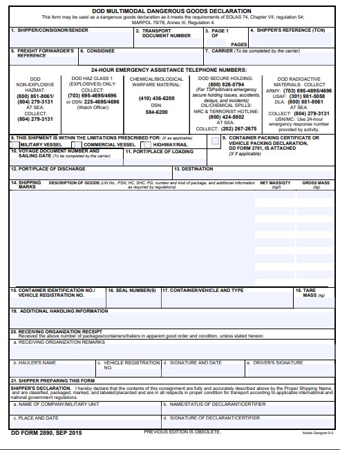 Download dd Form 2890