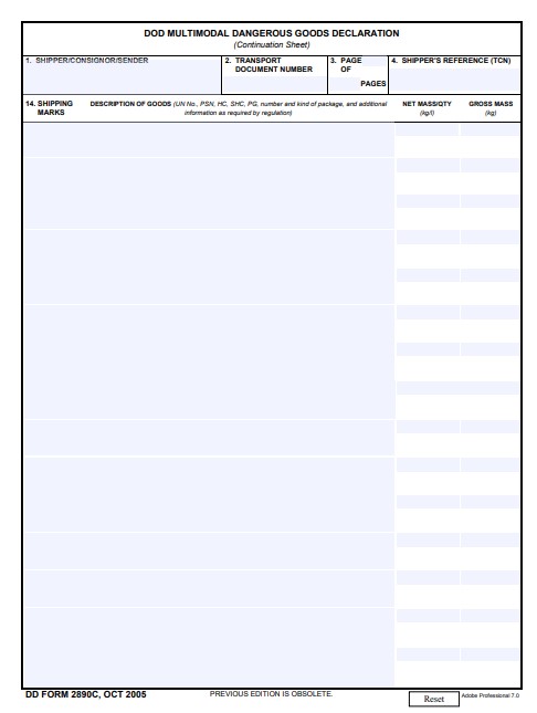 Download dd Form 2890C