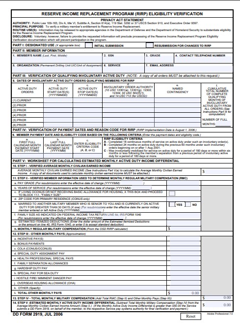 Download dd Form 2919