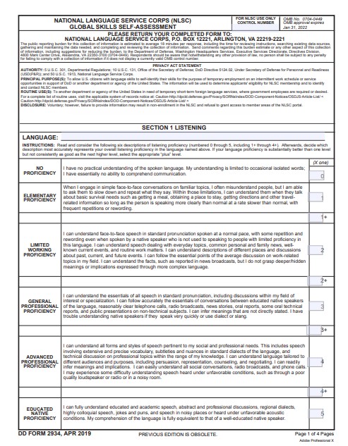 Download dd Form 2934