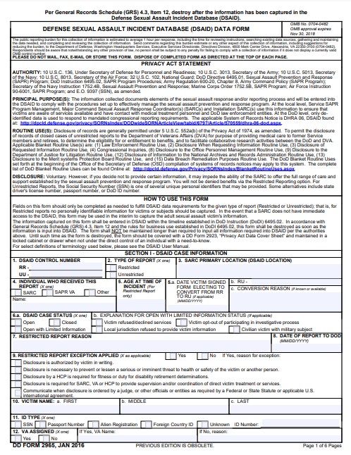 Download dd Form 2965