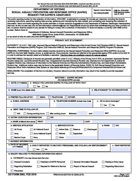 Download dd Form 2985