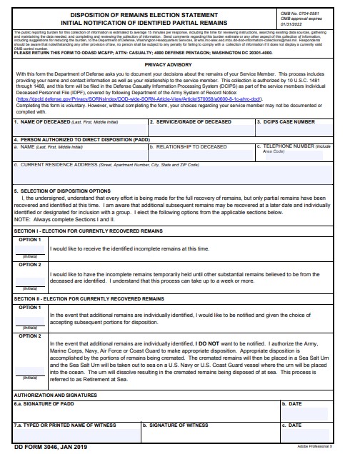 Download dd Form 3046