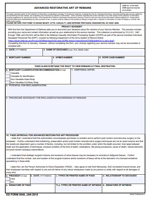 Download dd Form 3049