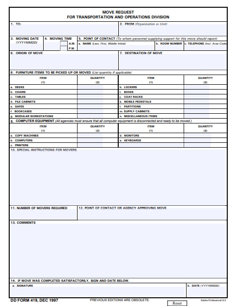 Download dd Form 419