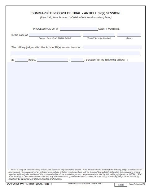 Download dd Form 491-1