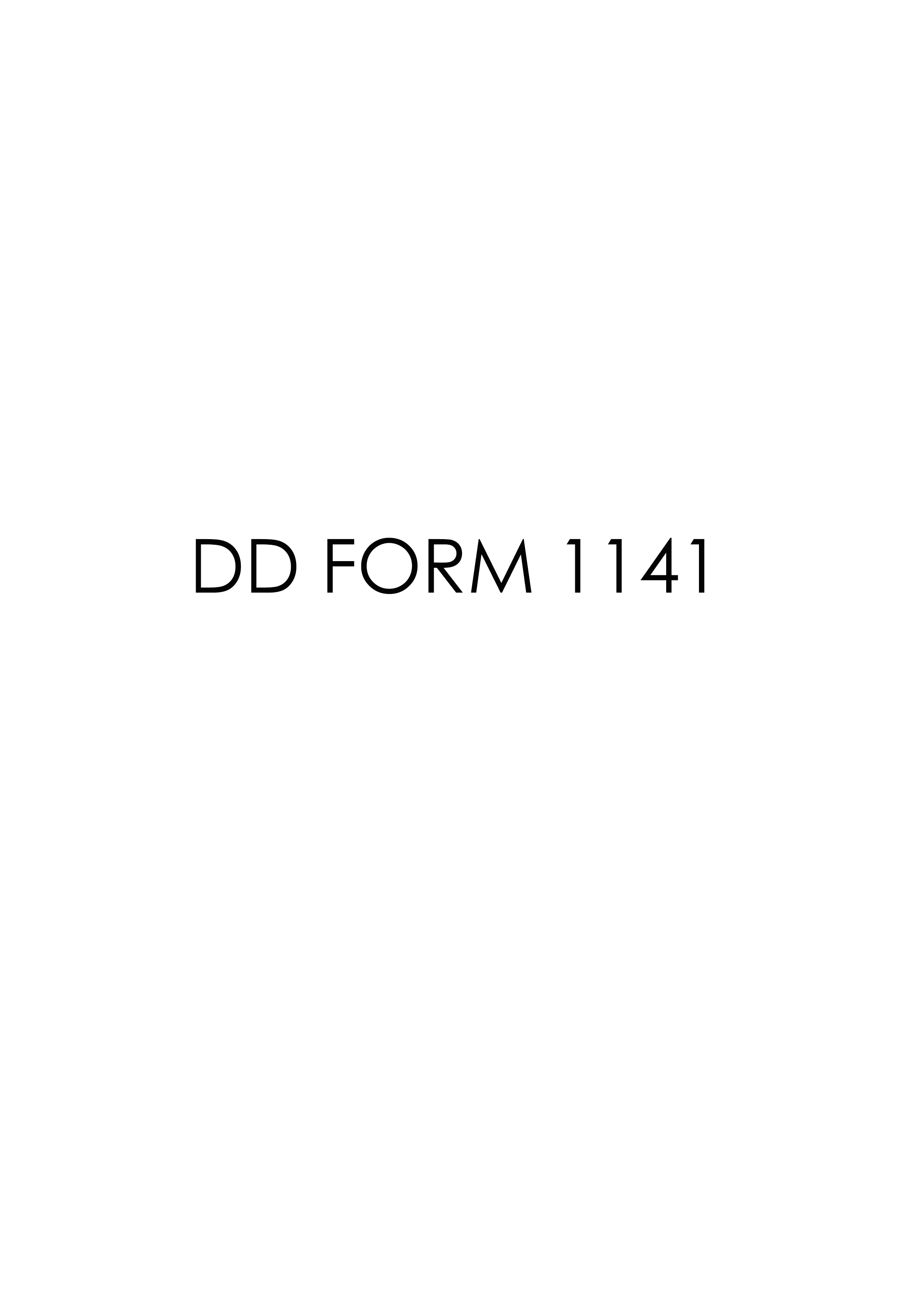 Download dd Form 1141